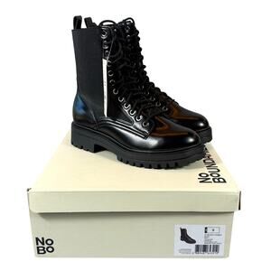 No Boundaries Womens Black Combat Boots Size 9 NIB